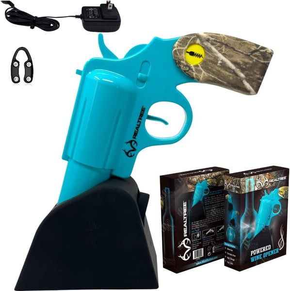 Realtree® RT-01BL Powered Wine Opener Gun, (Blue) **FULL CASE of 10**