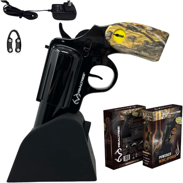 Realtree® RT-01B Powered Wine Opener Gun, (Black) **FULL CASE of 10**