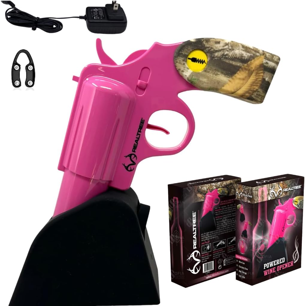 Realtree® RT-01P Powered Wine Opener Gun, (Pink) **FULL CASE of 10**